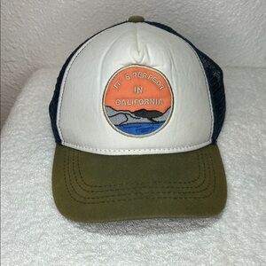 Kids Trucker Hat - White, Green, and Blue IT’S PERFECT IN CALIFORNIA
